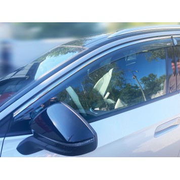 Дефлекторы окон Volkswagen ID.4 2021+ с нерж. хром полоской-4